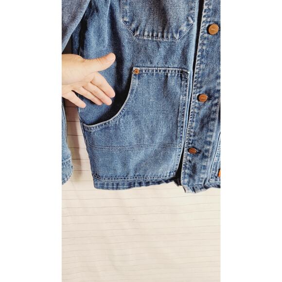 RVCA Chainmail Denim Jacket in Broken In Blue Wash, sz Medium - Picture 8 of 16